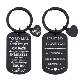 Anniversary Birthday Gifts for Man Him To My Man Keychain for Boyfriend Christmas Gift for Husband Engagement Gifts for Husband Long Distance Relationship Gift for Husband Boyfriend Him Man
