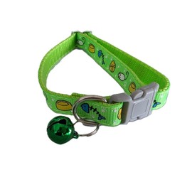 Adjustable Cartoon Patterns Bone Mouse Cat Dog Collar with Bell (Green)