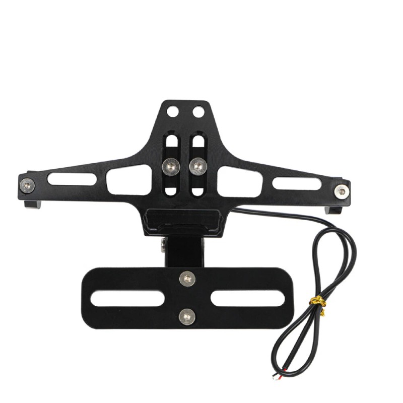 KEEPDSGN Black Motorcycle Fender Eliminator License Plate Holder Bracket LED