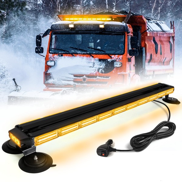 LRTER 42" Roof Top Strobe Light Bar Amber Light Bar,