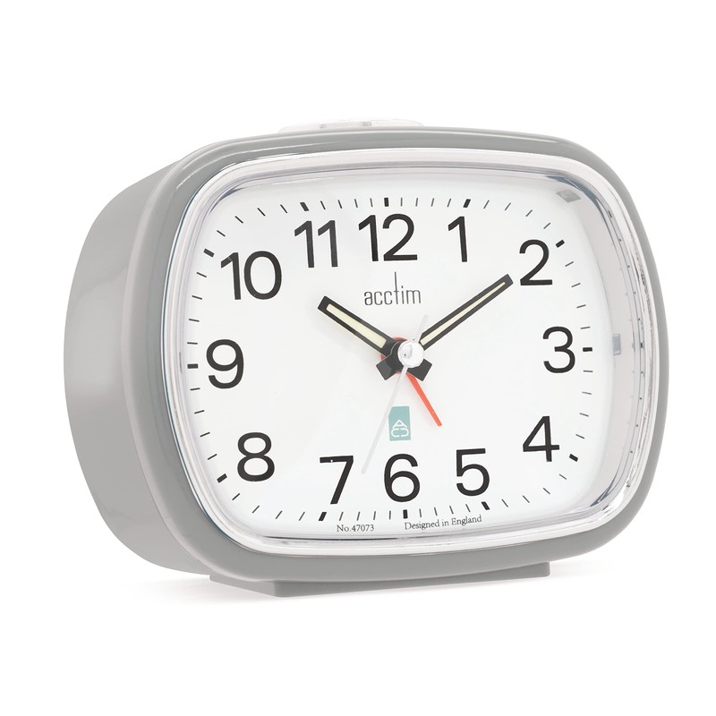 Acctim Camille Analogue Alarm Clock Quartz Luminous Hands Chrome Bezel
