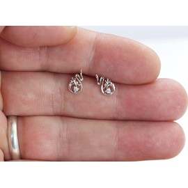 Baobei silver earrings for women, sterling silver Zirconia dragon stud earrings, girls earrings, friendship cute earrings stud, open dragon earrings, birthday gift for her