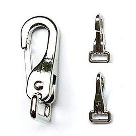 Nbrand JA Horse - Bridle Hook Reins Snaps Snap Hook Snaffle Carabiner Scissor Snap Hook Horse Die-Cast Nickel-Plated Brass (1 Piece, Nickel-Plated Silver)