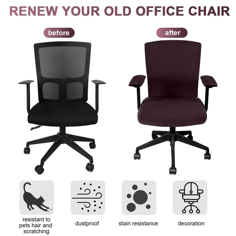 Tallew 4 Pcs Office Chair Covers Set Computer Universal Protective
