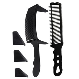 Healeved Professional Barber Hair Cutting Combs Set 5-Piece Curved Flat Styling Combs for Men for Curved and Parting for Hair Stylists and Home Use
