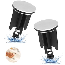 2PCS Pop Up Sink Plug Replacement, 40MM Universal Sink Drain Stopper, Pop Up Sinks Stopper Plugs Adjustable Height, Strong Seal Pop Up Sink Stopper Plugs For Bathroom, Kitchen Sinks