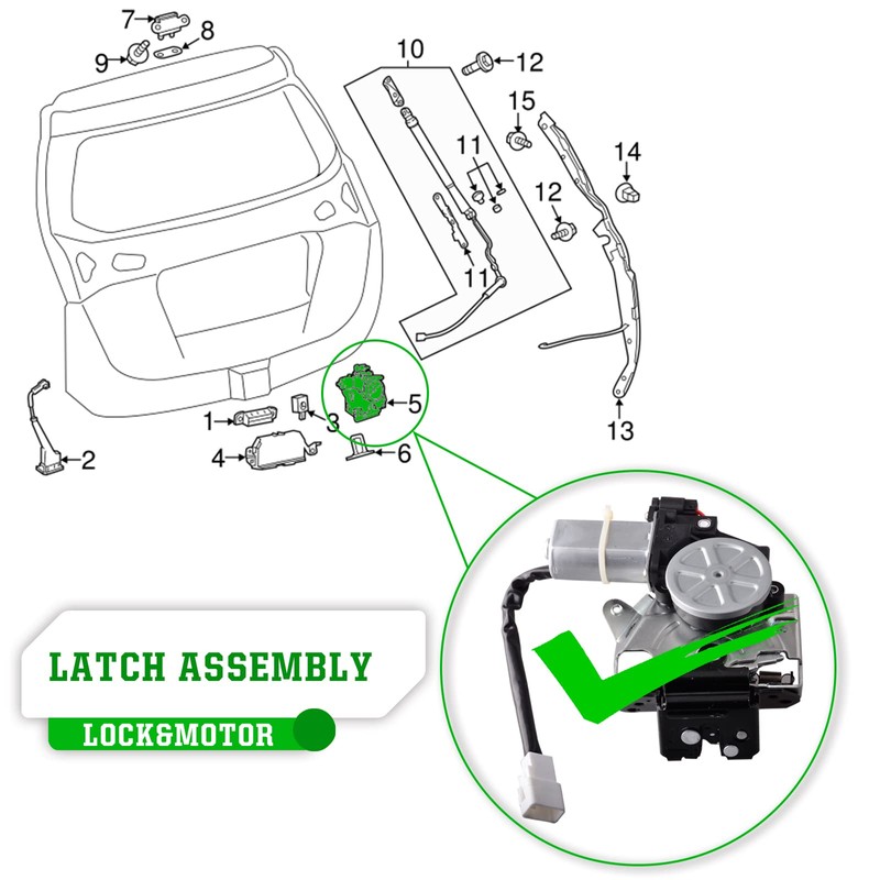 Unikpas Liftgate Actuator Latch w/Motor Compatible for Toyota RAV4 2013-15