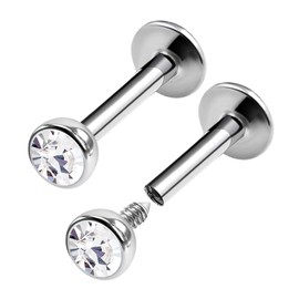 KJM Fashion Madonna Surgical Steel Lip Earrings 1.2 mm 16 g Pack of 2, Stainless Steel