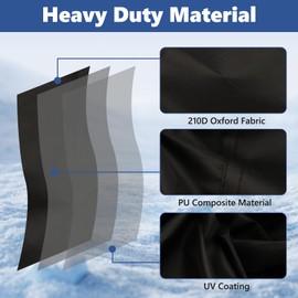 WODHMIEY Snowmobile Cover, 210D Oxford Fabric Windproof Waterproof, Heavy Duty Snowmobile Cover With 2 Windproof Straps for Snowmobiling With Refelctive Stripes (L 145x51.2x47.6)