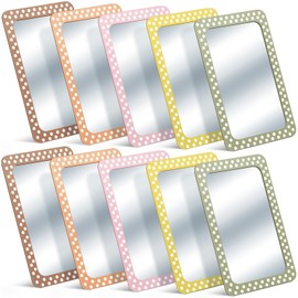 Dandat 10 Pcs Small Mirrors for Kids 4 x 6 Inch Unbreakable Shatterproof Mirror Round Corners for DIY Crafts and Preschool Facial Expression Classroom Educational Resources (Stylish Colors)