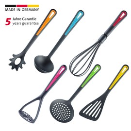 Westmark kitchen utensil set, 6 piece set, spatula, skimmer, spaghetti spoon, soup ladle, potato masher