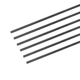 sourcing map Pack of 6 Carbon Fibre Rod for RC Aeroplane DIY Tube Quadcopter Arm 3 mm x 300 mm