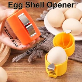 LimCryspp 3 Egg openers for Boiled Eggs, a Blender and Separator for Cooking, Baking, Camping Kitchen Utensils (Yellow+Orange+Pink)