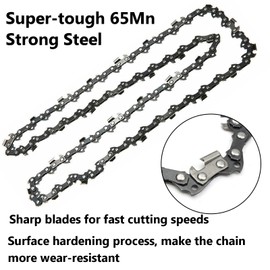 AcbbMNS 3Pcs 14" Chainsaw Chains Blade Saw Replacement Semi Chisel, 3/8" Pitch .050" Gauge, 52 Drive Links