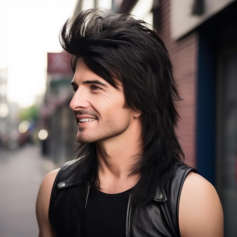 Dude Wigs - Adult Funny Mullet Wig for 70s &