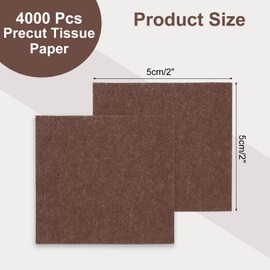 Rebower 4000 Pcs 2 Inch Tissue Paper Squares, Brown Tissue Squares Table Confetti Colorful Tissue Paper Bulk, [for DIY Projects, Art Supplies, Scrapbooking,Valentine's Day]