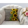Tomda Sunflower on The Wooden Burlap Cushion Cover Throw Pillow