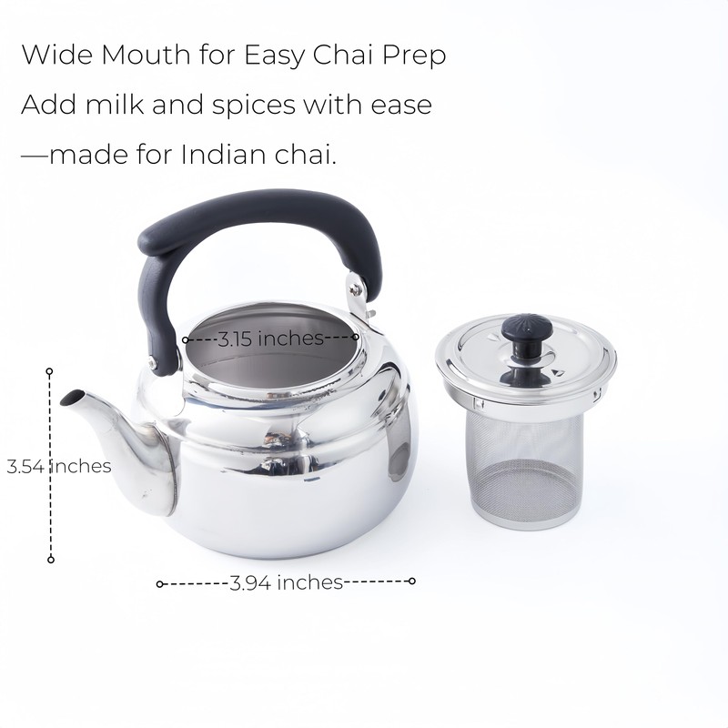 Stainless Steel Chai Pot for Stove & Electric Cooktop –