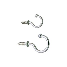 Yacht Steel Stainless Steel Screw Hook with Beffe, 41 mm, Stainless Steel/A2