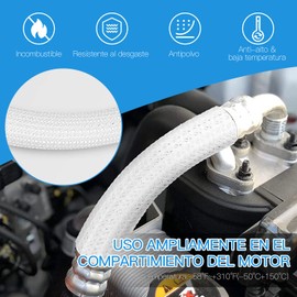 YIUTERA Organizador de Cables, Manguitos de Cable Cubre Cables Protector para Cables 10 Piezas Bridas Reutilizables Funda de Cable para protección y Cable Management（5M-13mm Blanco）
