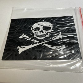 Unbranded Jolly Roger Skull WINDOW CLING Decal Pirate Boat Flag Waterproof - 3 1/2 " x 5"