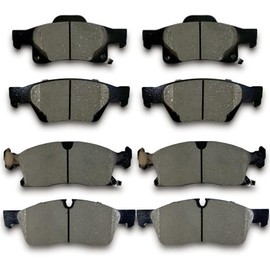 D1099 D1479 8pcs Ceramic Front Rear Brake Pads With Clips Fit For 2010-2016 For Land Rover LR4,2010-2013 For Land Rover Range Rover Sport