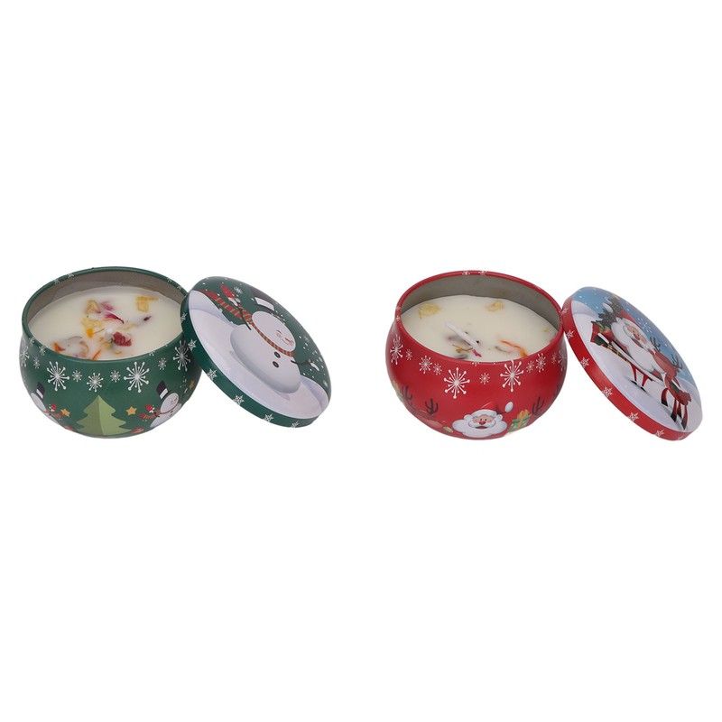 4Pcs Christmas Scented Candles Gifts Set Soy Wax Plant Oil