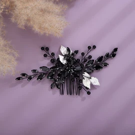 Teyglen Peinetas Nupciales Para El Cabello Para Boda, Diamantes De Imitación De Flores, Peineta Lateral De Cristal, Hoja De Oro Y Plata, Accesorios Para El Cabello De Novia De Cristal Para Mujeres, No