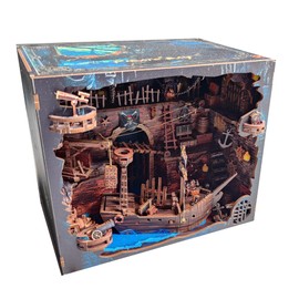 Book Nook Pirate Kit - DIY Miniature House Kit for Adults, Teens, Dollhouse Booknook Bookshelf Insert Decor with LED Light, 3D Wooden Puzzle Gifts for Family, Friends