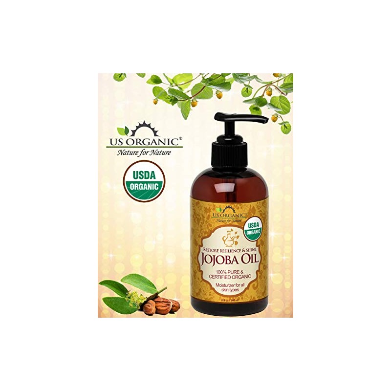 US Organic Jojoba Oil, USDA Certified Organic,100 Pure Natural, Cold