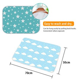 3 Pack Dipper Changing Pad, Maveek Portable Toddler Diaper Changing Pad Waterproof Baby Change Mats Premium Change Pad Liner Bed Pad Play Mat(Green&White&Blue)