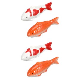 YARNOW 2Pcs Ceramic Floating Fish Decorations - Lifelike Goldfish for Aquarium, Fish Tank, Garden Pond - Lightweight and Vivid