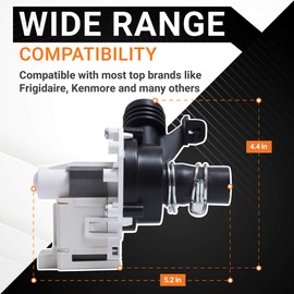 [UPGRADED] BlueStars 154580301 Dishwasher Drain Pump - Compatible with Frigidaire & Kenmore Dishwashers - Easy to Install & Ultra Durable - Replaces AP4019644 154491301 PS1765174 1257094