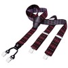 DonDon Men's Braces 3.5 cm Wide 4 Clips with Brown