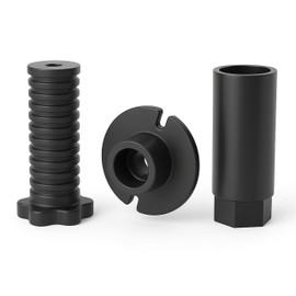 Enkotrade Furniture Feet Height Adjustable 8 Pieces 10-17 cm Black Plastic Screw On - Adjustable Furniture Legs, Cupboard & Shelf Feet for Bed, Coffee Table