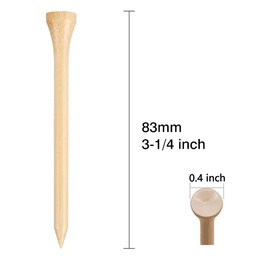 Takelablaze Golf Tees Durable Bamboo Tees Golfing Tee 3-1/4" Tall Golf Tees Bulk Reduce Side Spin and Friction, Pack of 100