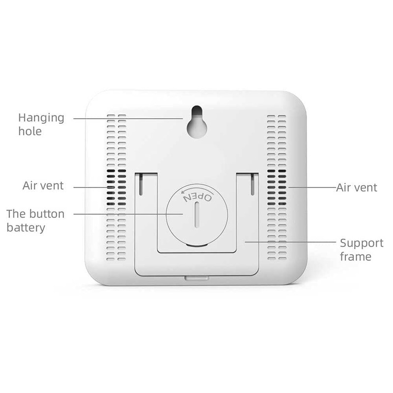 Indoor Thermometer Hygrometer Humidity Time Monitor Large LCD Display with