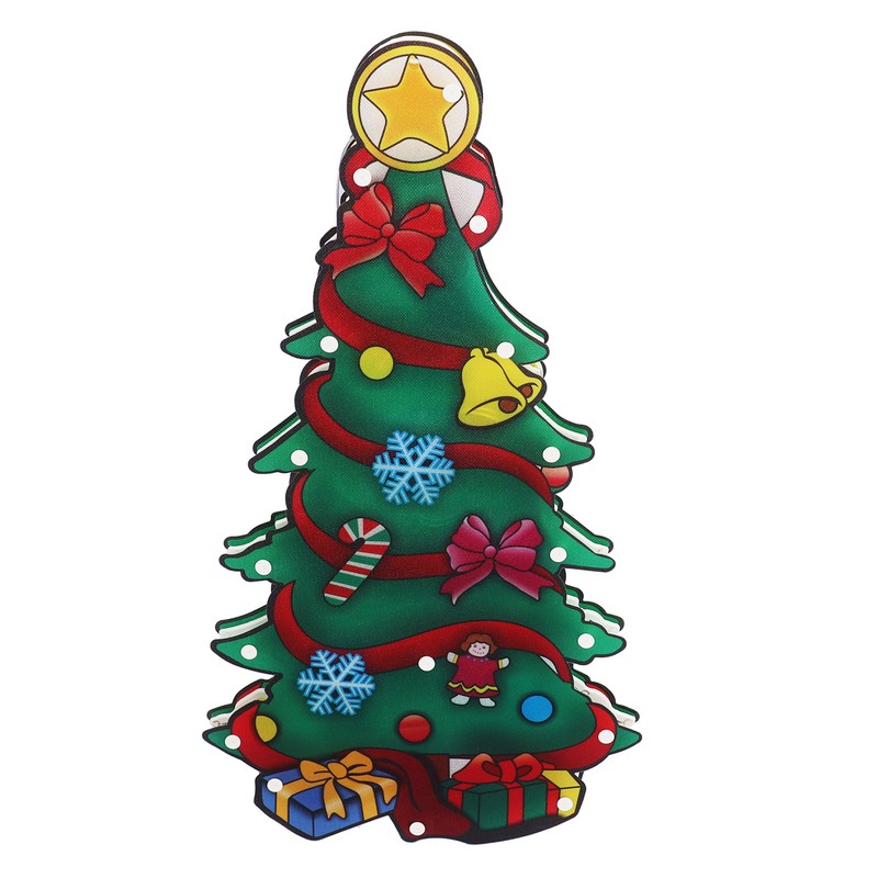 LED Christmas Decoration Light PVC Lighted Festival Window Silhouette Christmas