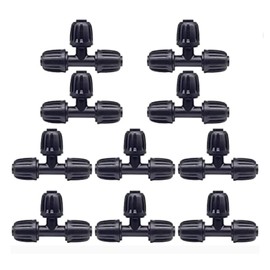 VZU 10 Pieces 1/2 Inch Micro Drip System T-piece T-shaped Junction for 16mm Installation Pipes, Agricultural Irrigation Connectors, for Micro Drip System Garden Watering, Automatic