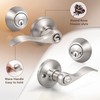 Knobonly 3 Sets of Wave Style Entry Door Handle Set