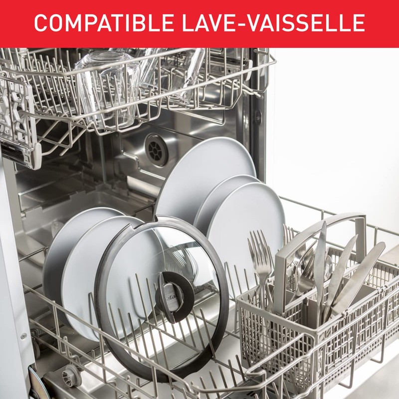Tefal Ingenio Glass Lid 18 cm, Space-Saving Storage, Folding Handle,