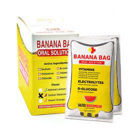 Banana Bag Oral Solution Banana Bag Oral Solution Packets C Salted Watermelon 30pk | A Refreshing Mix of Electrolytes, Vitamin C, and B-Complex for Hydration and Energy. Easy to Mix, Convenient, and Great for Daily Use.