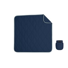 Gravel UltraPak Kids Travel Blanket - Outdoor Puffy Camping Blanket - Nylon 20D Fabric, Lightweight, Packable, Hands-Free Snap, Easy Clean, Ideal Waterproof Outdoor Blanket for Camping & More - Blue