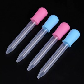 portabs 5 Pipetas Cuentagotas Liquidas De Silicona Para Niños Gotero Color Colorido