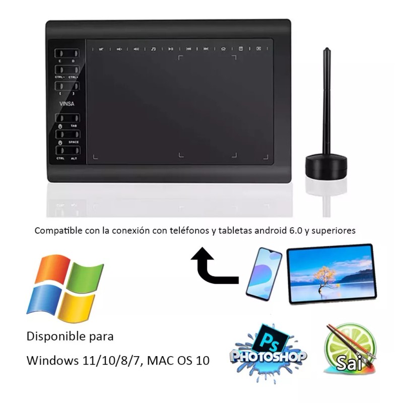 Fnbrli Tableta Gráfica 10x6 Con 8192 Niveles De Presión Y