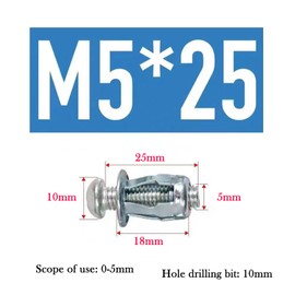 WJUAN Pack of 40 Metal Cavity Dowels, M5 Petals, Hollow Wall Dowels, Galvanised Drywall Dowels, Extended Lantern Type, for Hollow Walls, Cabinets, Mounting Items