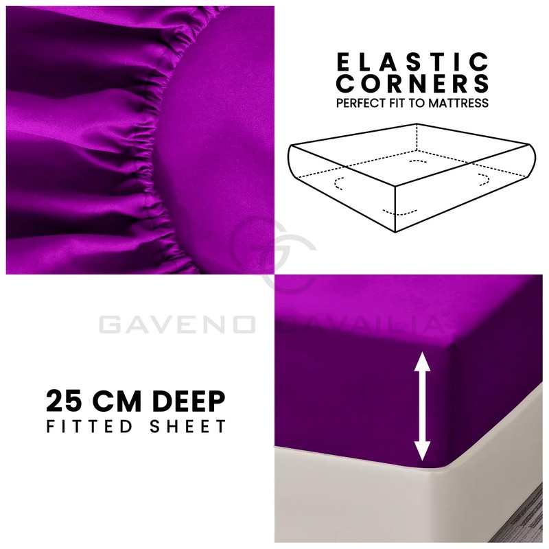 Fitted Sheet Double Bedding with 25 cm Depth- Super Soft