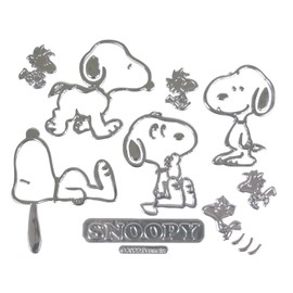 Meiho SN210 Snoopy Woodstock Emblem Sticker Large Silver