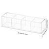 Yeeco Clear Acrylic Capsule Holder with Lid, 4 Section Rectangle
