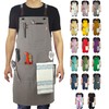 Stenffy Kitchen Apron, Work Apron, Canvas, Multiple Pockets, Gardening, Painting,